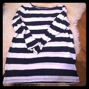 White and navy blue nautical style shirt